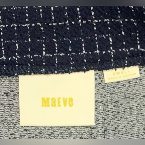 Excellent Condition, Maeve Navy & White Tweed Pencil Skirt w/ Back Zip, Sz Small - Picture 5 of 8